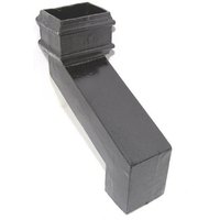 Cast Iron Rectangular Downpipe - 457mm Front Projection 100mm x 75mm Black