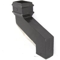 Cast Iron Rectangular Downpipe - 380mm Side Projection 100mm x 75mm Black