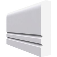 Square Edge V Grooved 2 MDF Dado Rail White Primed 4200mm x 95mm x 25mm