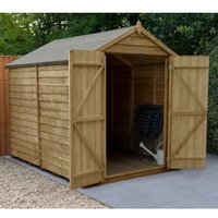 Forest Garden Apex Overlap Shed - Double Door No Window - 8and#039; x 6and#039;