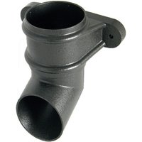 FloPlast Cast Iron Effect Round Downpipe Shoe with Fixing Lugs - 68mm
